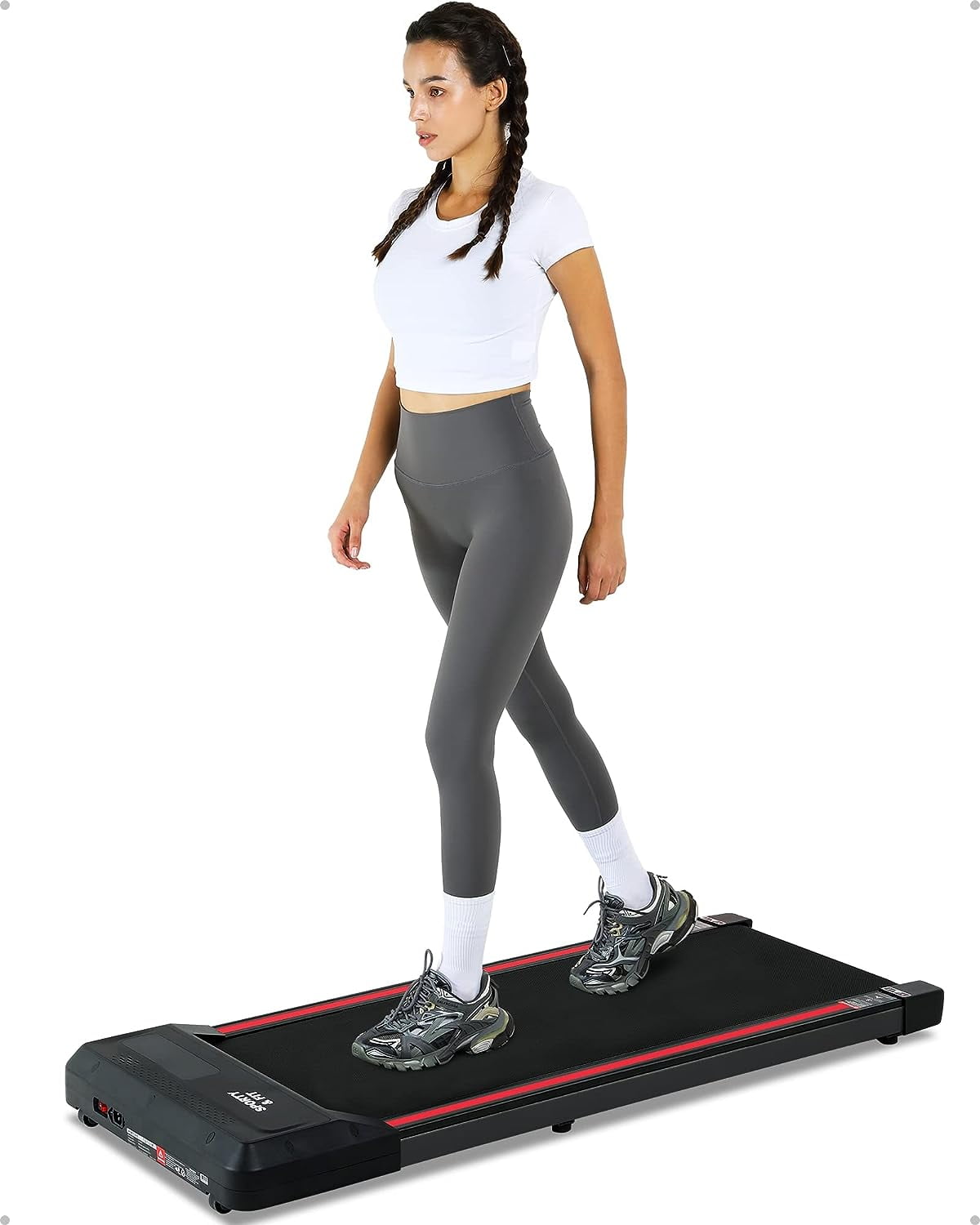 Walking Pad Treadmill, 2.25HP Folding Remote & Button Control Electric Walking Pad with LCD Monitor