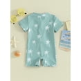 thumbnail image 4 of Toddler Baby Boy One Piece Swimsuit Short Sleeve Zipper Bathing Suit Rash Guard Swimwear Beach Wear, 4 of 9