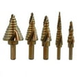 thumbnail image 2 of Stark USA 5 Pc Cobalt Step Drill Bit Set, 1/8"–1-3/8" Unibit Metal Drill Bits, Titanium Coated HSS M35 with Case, 2 of 4