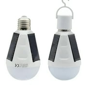 HIBIBUD Solar Light Bulbs for Indoor Home and Chicken Coop,Emergency Solar Rechargeable Light Bulbs,Outdoor Waterproof Camping Lamps for Tent,Portable Smart Light Bulb for Shed Night (1200mAh)
