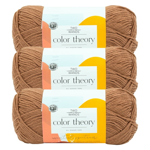 Lion Brand Yarn Color Theory Nutmeg Medium Acrylic Brown Yarn 3 Pack
