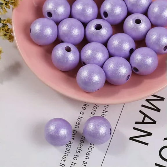 U8MO 1000 Pearlized Luster Wood Beads 8mm Wooden Spacer Color for Choice Wholesales-Purple