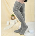 thumbnail image 3 of Loritta 2 Pairs Womens Thigh High Cable Knitted Long Socks Winter Boot Stockings over Knee Leg Warmers Size 6-9, 3 of 6