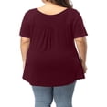 thumbnail image 4 of CHOK Tuniques à Boutons Henley à Col en V pour Femmes Grande Taille, Hauts Décontractés à Manches Courtes, Chemisiers, 4 of 8