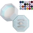 thumbnail image 1 of LAICAIW Velvet 3 Slots Jewelry Ring Box Engagement Wedding Box Keepsake Box Bridal Photo Ring Triple Slots Octagon (Powder Blue), 1 of 3