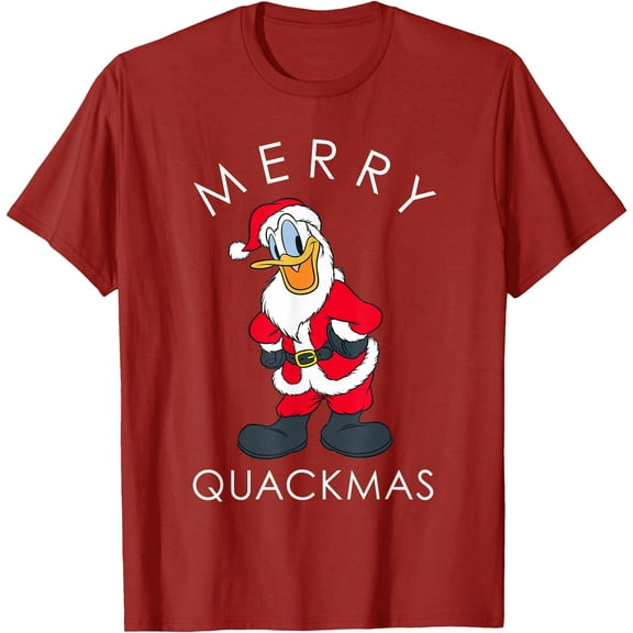 Santa Donald Duck Merry Quackmas Holiday Christmas DTG Print Unisex T-Shirt