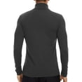 thumbnail image 2 of SIMIYA Men's Turtleneck Basic Men's Long-Sleeved Shirt,Slim Fit Inner Fleece Thermal Underwear Top Long Sleeve Grey, 2 of 5