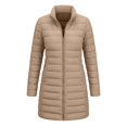thumbnail image 4 of Enjoytime Quilted Jackets for Women Long Sleeve Zip Up Hooded Puffer Coat Winter Warm Soft Lightweight Stand Collar Long Jacket, 4 of 8