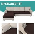 thumbnail image 2 of sasyxdc Sectional Couch Covers 4 Piece Stretch Separate Sofa Cushion Cover Set L Shape Sofa Slipcover Furniture Protector for Both Left/Right Sectional Couch (3 Seater + 1 Chaise  Jacquar, 2 of 8