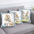 thumbnail image 3 of Pebbuoy Easter Bunny Spring Pillow Cover Pillowcase Decoration Soft Wear Resistant Non-Fading Square Cushion Cover Bedroom Pillowslip, 3 of 7