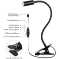 thumbnail image 4 of Clip on Lamp Reading Light LED Desk Clamp Lamp 3 Brightness Book Night Light, 360°Flexible Neck Touch Control Eye-Care Perfect for Desk Computer and Bed Headboard, 4 of 9