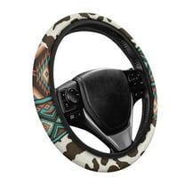 Yuyamidu Southwest Aztec Auto Steering Wheel Cover Cow Print Steering Wheel Protector Car Sedan Accessories Wram Car Steering Cover, Breathable And Sweat Absorption