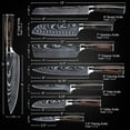 thumbnail image 5 of 8-piece Premium Japanese Kitchen Knife Set with Laser Damascus Pattern - Imperial Collection - Chef's Knife, Paring Knife, Bread Knife & More, 5 of 7