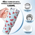 thumbnail image 3 of Pofeuu Watermelon Print 40oz Ice Bully With Handle And Straw Stainless Steel Vacuum Insulated Cup And 2 In 1 Straw Lid, 3 of 8