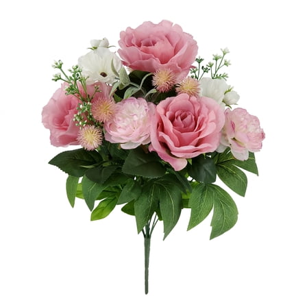 Mainstays 20in Indoor Aritificial Rose Mix Bouquet, Pink Color