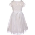 thumbnail image 2 of Little Girl Cap Sleeve Lace Top Chiffon Holiday Easter Flower Girl Dress (20JK53S) Off White 2, 2 of 3