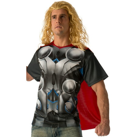 Men's Thor T-Shirt And Cape Set Avengers 2 Costume