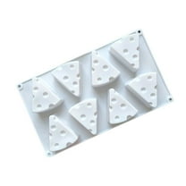 Cheese Silicone Baking Mold for Mousse Cake, CheeseCake, French Dessert, Pastry, Chocolate, Ice Cream, Pudding, Cake Decoration Mold, 3D Cheese Shape (8-Cavity)