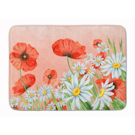 Poppies and Chamomiles Machine Washable Memory Foam Mat