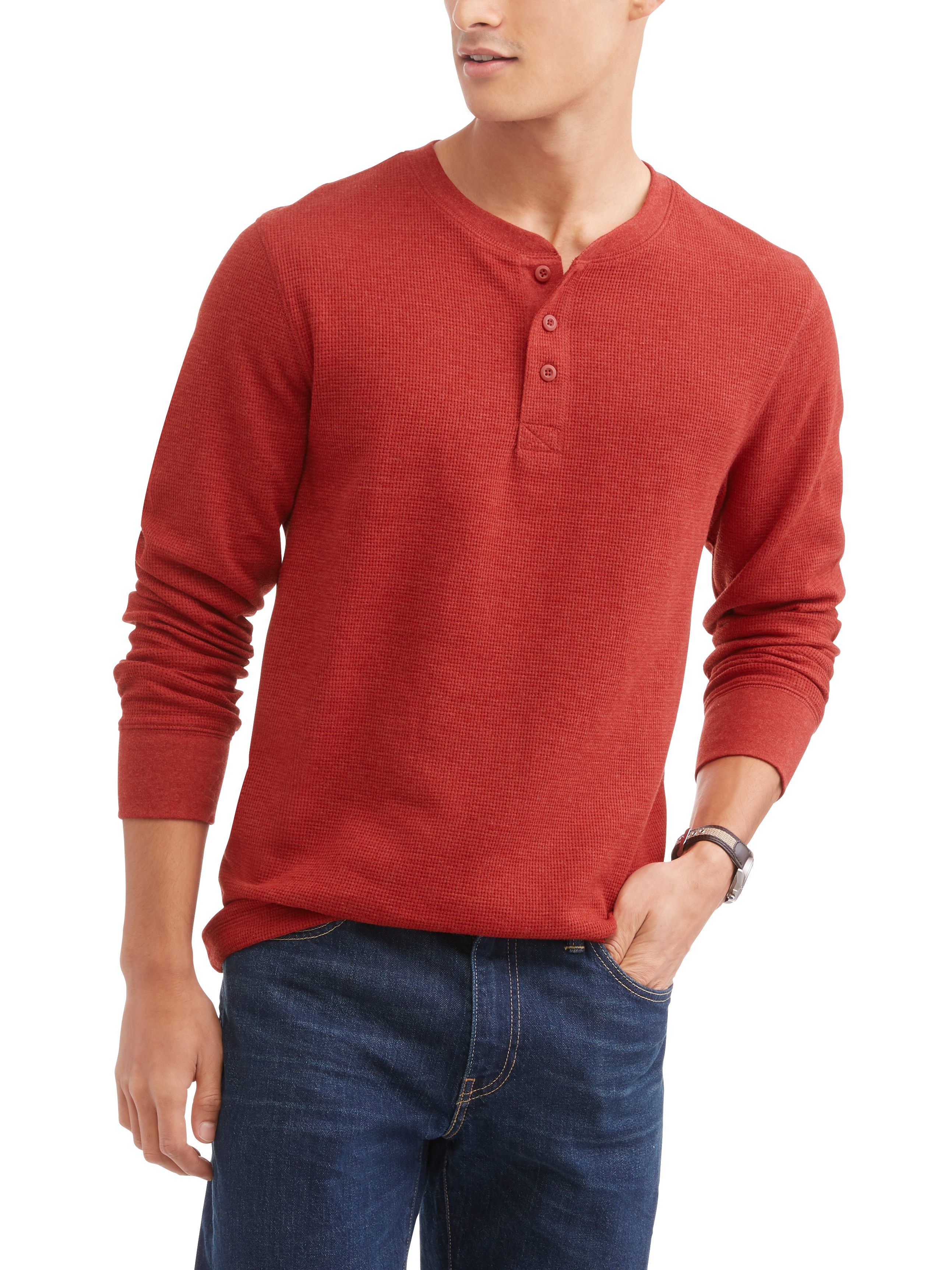 Big Men's Long Sleeve Thermal Henley