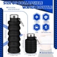 thumbnail image 4 of 2 Pcs Collapsible Water Bottles 16.67oz Silicone Travel Foldable Portable Water Bottle with Buckle Silicone Lightweight Reusable Leakproof for Camping Hiking Cycling Sport (black Orange), 4 of 8