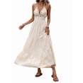 thumbnail image 4 of Women'S Summer Maxi Dresses Halter V Neck Beach Dresses for Women A-Line Casual Dress for Vacation Color L, 4 of 9