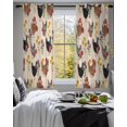 thumbnail image 3 of Farmhouse Rooster Sheer Curtains 39 Inch Length 2 Panels Set for Living Room/Bedroom, Vintage Watercolor Flowers Beige Kitchen Curtains Grommet Semi-Sheer Curtains Window Treatments 27.5"x39"x2, 3 of 7