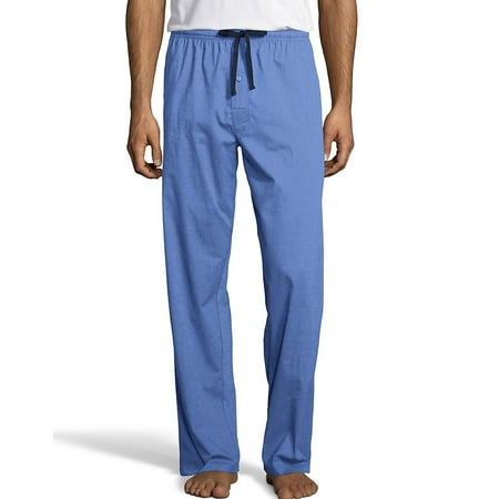 Hanes Mens Woven Stretch Plaid Pant, 5XL, Medium Blue