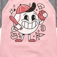 thumbnail image 3 of Instant Message - Baseball Mascot - Girls Shirt Tail Raglan, 3 of 6