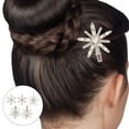 thumbnail image 1 of OULII 5 Pcs Barrettes Délicates Accessoires Épingle à Cheveux Argent pour Femmes en Forme de Fleur, 1 of 8