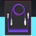 thumbnail image 3 of Mechanical Keyboard Aviator Cable Aviation Connector Coiled Type-C USB Wire Kit (Purple), 3 of 7