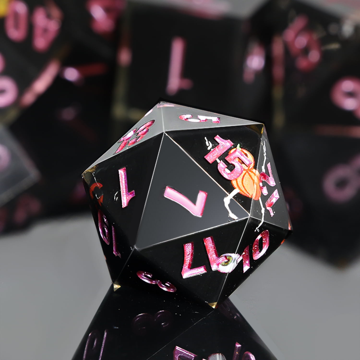 SWAJUJA Dark Fantasy Polyhedral DND Dice Set, 7 Pieces