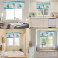thumbnail image 5 of Watercolor Blue Sea Turtles Valances for Windows,Kitchen Valance Rod Pocket Short Curtain, Tropical Beach Ocean Scene Valance Curtain Window Valances for Bedroom Bathroom Living Room 54x18in, 5 of 9