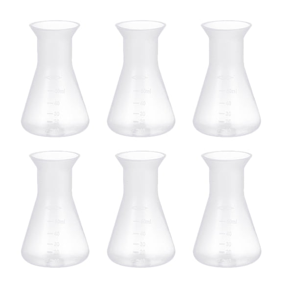 Raindrops Plastic Beaker Flask for Beginners in Chemistry 6Pcs 3.1X2.0X2.0in