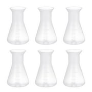 6pcs Professional Erlenmeyer Flasks Plastic Laboratory Flasks Supplies 50ml
