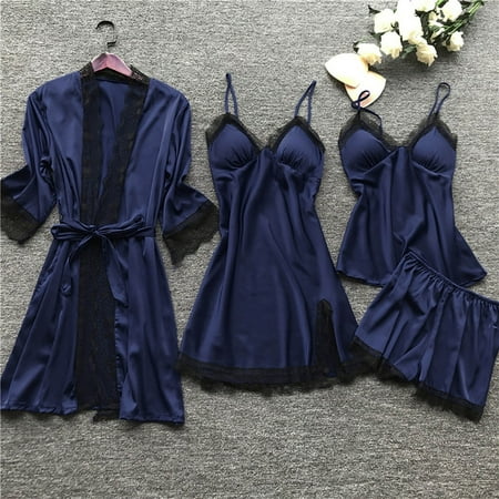 Kayannuo Womens Dresses Clearance Summer Dresses for Women Lingerie Women Silk Lace Robe Dress Sleepwear Nightdress Pajamas Set