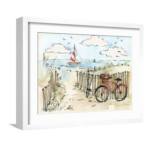 Art.com Coastal Catch VI Art Print by Anne Tavoletti, White Frame Wall Art, 21" x 17"