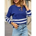 thumbnail image 6 of Womens Fall Fashion Long Sleeve Color Block Oversized Sweater Trendy Casual Crew Neck Knitted Pullover Baolan L, 6 of 9