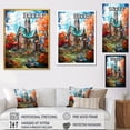 thumbnail image 4 of Designart "Moonlit Landscape with Church in Pop Art III" Spiritual Framed Wall Art - Cabin Blue Church Entryway Framed Wall Art, 4 of 6