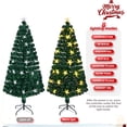 thumbnail image 3 of 7FT Pre-lit Fiber Optic Christmas Tree with Large Stars, Artificial Xmas Tree Spruce Tree Green Tree with Metal Stand,Full Tree for Holiday Decoration, 3 of 7