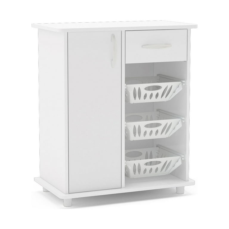 Polifurniture Compact Kitchen Storage Cabinet, White Polifurniture Compact Kitchen Storage Cabinet, White