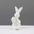 thumbnail image 4 of THHEIC Ceramic Bunny Rabbits Figurine Decor, White Porcelain Modern Tabletop Bookshelf Art Home Statues Decoration for Easter Rabbits Weddings Crafts Ornaments, 4 of 7