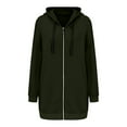 thumbnail image 4 of Veste Longue à Capuche pour Femmes Manteau d'Hiver Chaud à Fermeture Éclair Décontracté pour Temps Froid, 4 of 6