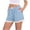 #310-Light Blue, variant on AUNVITO Women's Striped Shorts with Lace Trim and Elastic Waist Casual and Comfortable Home Style
