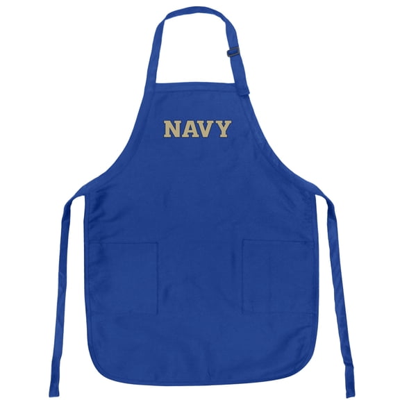 Naval Academy Logo Apron Mens or Womens for Grilling Barbecue Kitchen Tailgating OFFICIAL USNA Navy Aprons Famous Broad Bay Quality