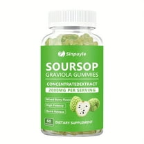 Soursop Graviola Gummies 2000mg Per Serving, 60 Count - Mixed Berry Flavor High Potency Immune Support Supplement