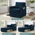 thumbnail image 5 of Harper & Bright Designs Convertible Sofa Bed, 3-in-1 Sleeper Sofa with Pull Out Bed, Upholstered Sleeper Couch with Adjsutable Backrest and Pillows for Living Room, Blue, 5 of 19