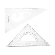 Unique Bargains Student Stationery 30/60 45 Degree Triangle Rulers Protractor Measure Set 2Pcs School Supplier