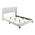 thumbnail image 5 of Home Design Evelyn Twin Upholstered Panel Bed Frame with Button Tufting and Wingback Design, White, Easy Assembly, 5 of 5