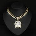thumbnail image 2 of Hip Hop Cuban Chains Cold Face Pendant Diamond Cuban Necklace for Men and Women 15mm Necklaces Jewelry Iced Out Bling Chain, 2 of 6
